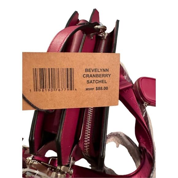 NEW Steve Madden Bevelynn Cranberry Satchel Small Purse with Zip Pouch - Picture 8 of 10